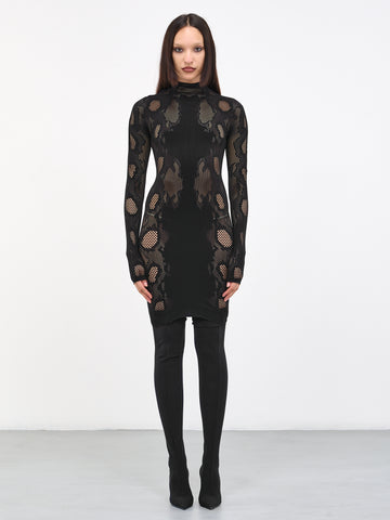 ワンピース DION LEE DRESS (A9965F23 BLACKSANDSTONE) Dion Lee Hosiery Draped Dress in Black & Sandstone | FWRD