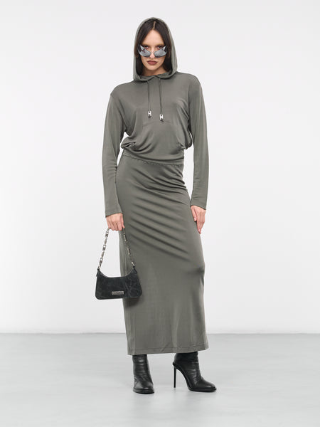 Gathered Hoodie Dress (A9010-4035-MERCURY)