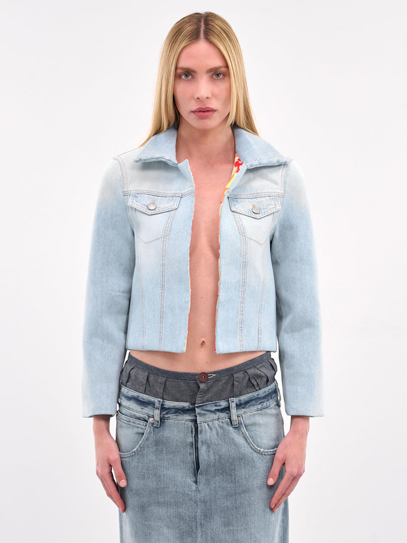 Padded Crop Denim Jacket (A90642-LIGHT-BLUE)