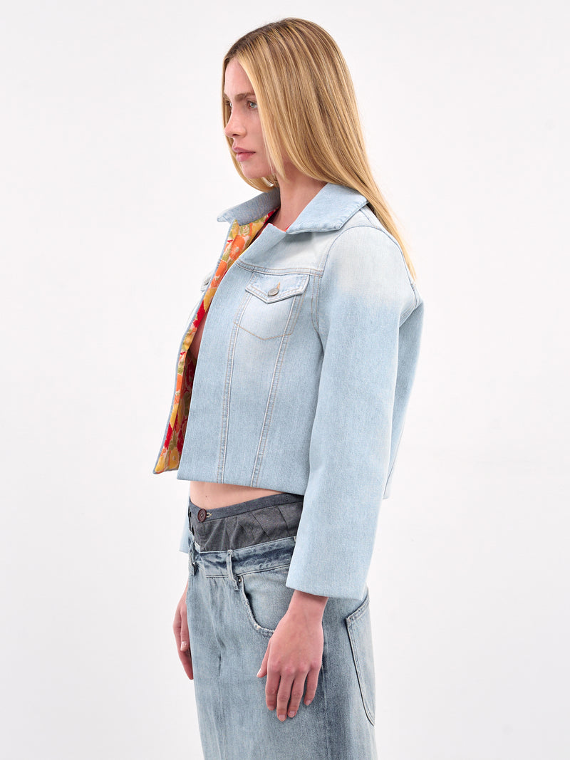 Padded Crop Denim Jacket (A90642-LIGHT-BLUE)