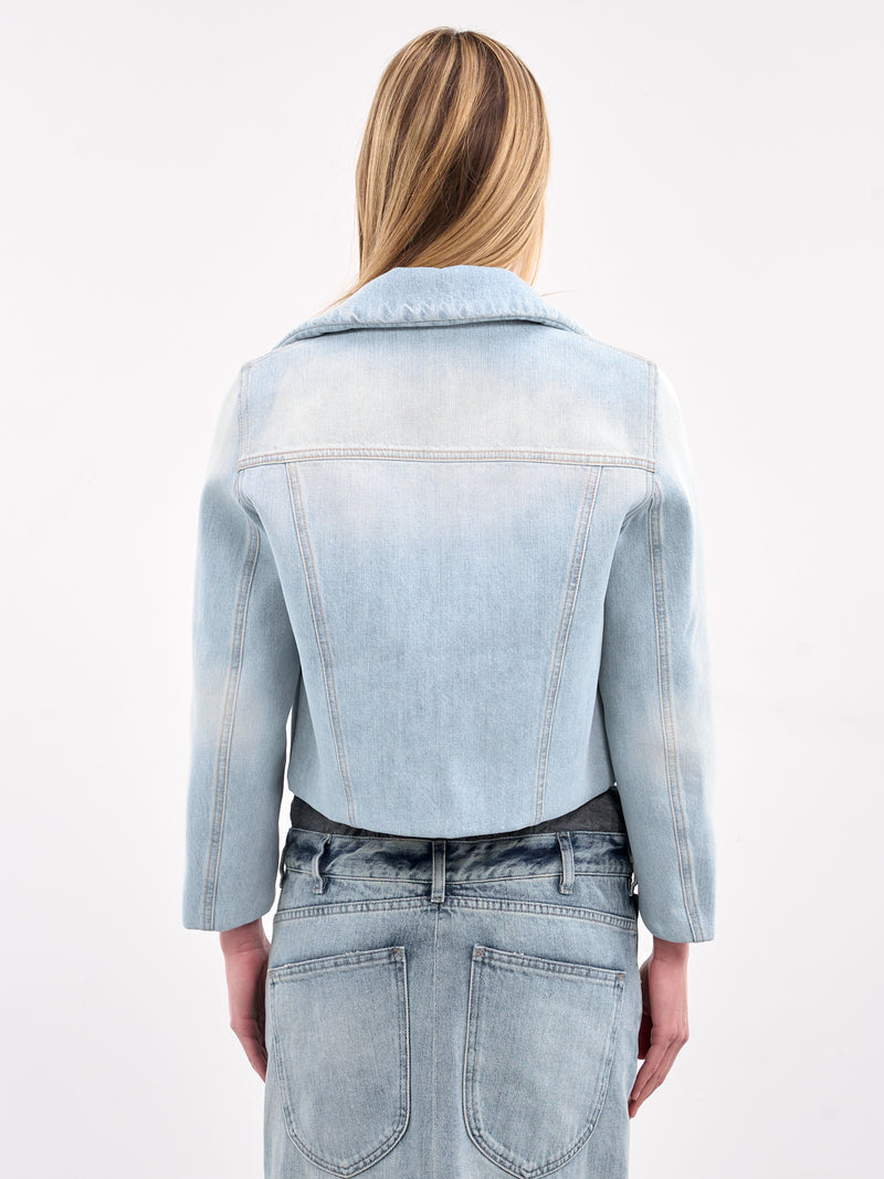 Padded Crop Denim Jacket (A90642-LIGHT-BLUE)