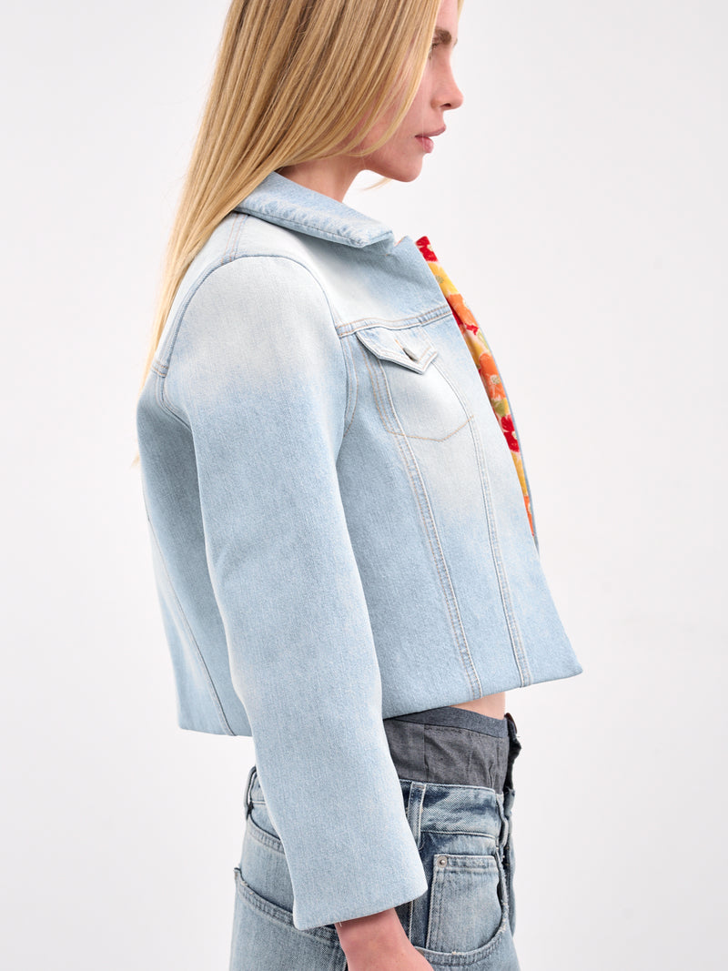 Padded Crop Denim Jacket (A90642-LIGHT-BLUE)