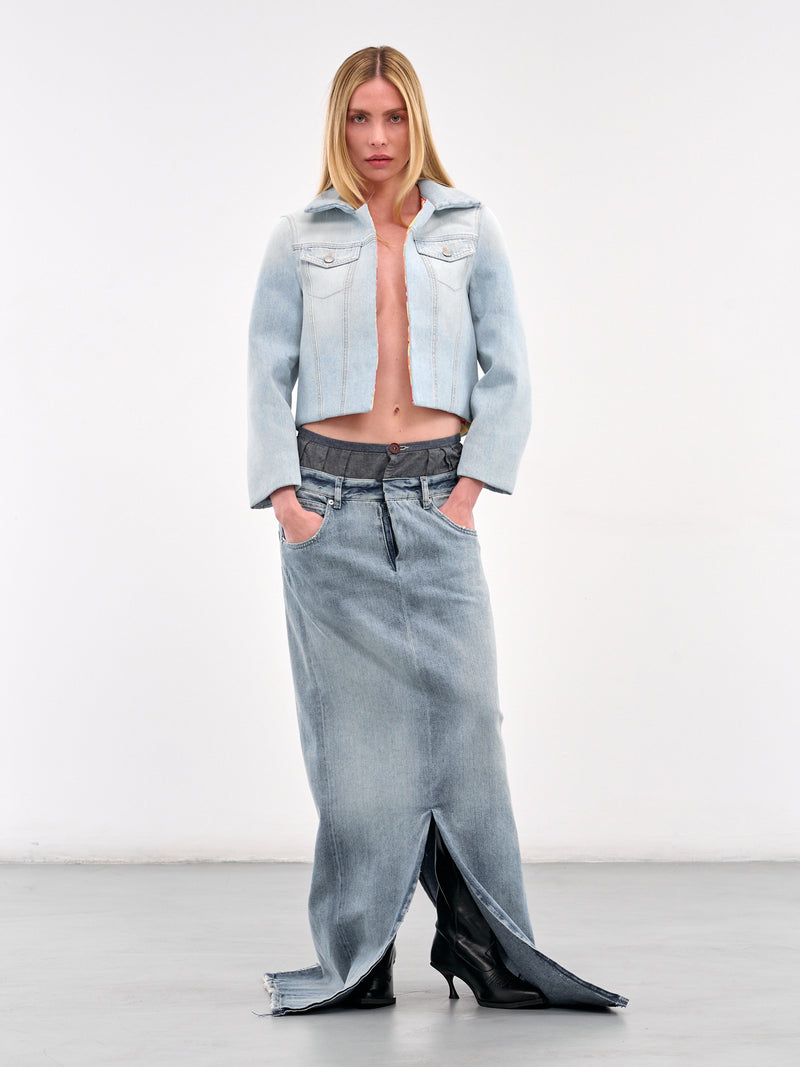 Padded Crop Denim Jacket (A90642-LIGHT-BLUE)