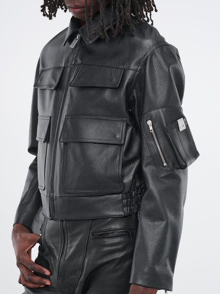 Police Jacket (AAMOU0412LE01-BLK0001-BLACK)