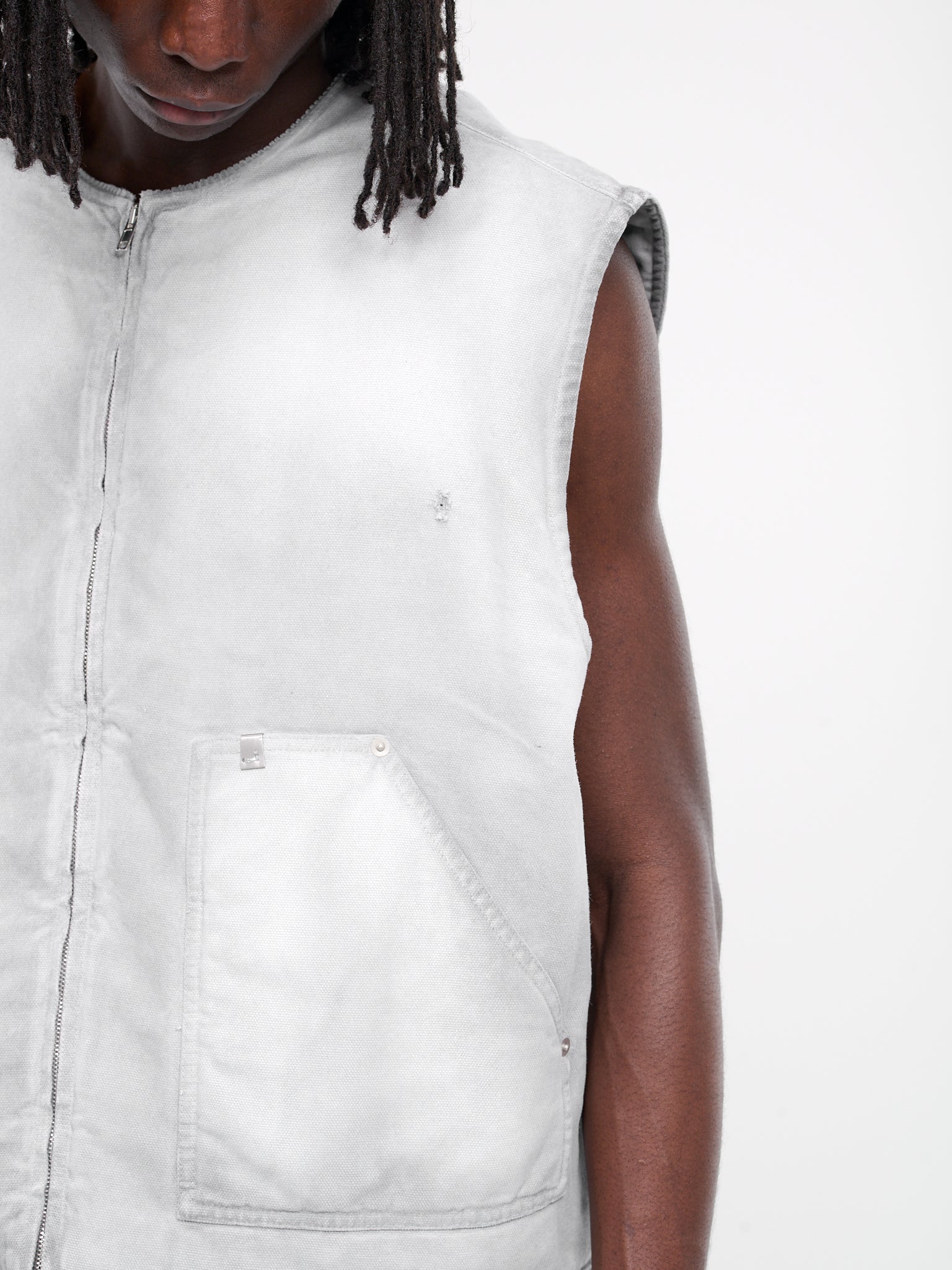 Overdyed Work Vest (AAMOU0463FA01-TREATED-WHITE)