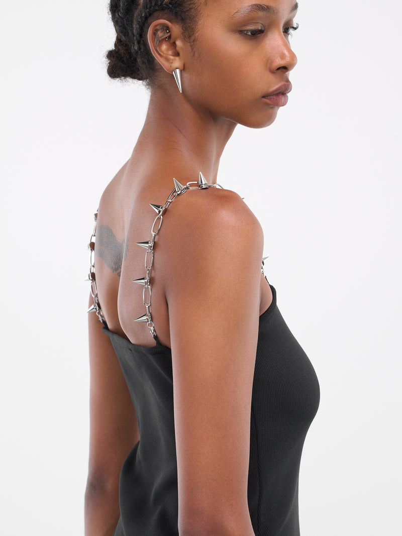 Stud Strap Mini Dress (AAWKN0216YA01-BLK0001-BLACK)