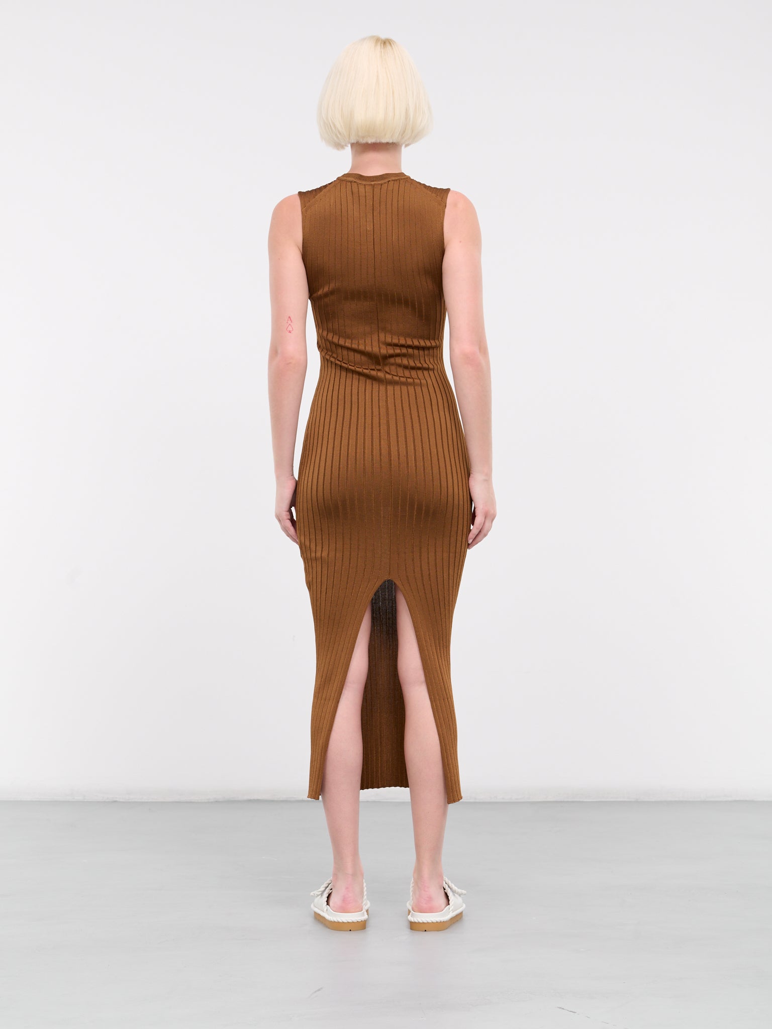 Rib-Knit Dress (ABMD0219A0-UFV222-BROWN)