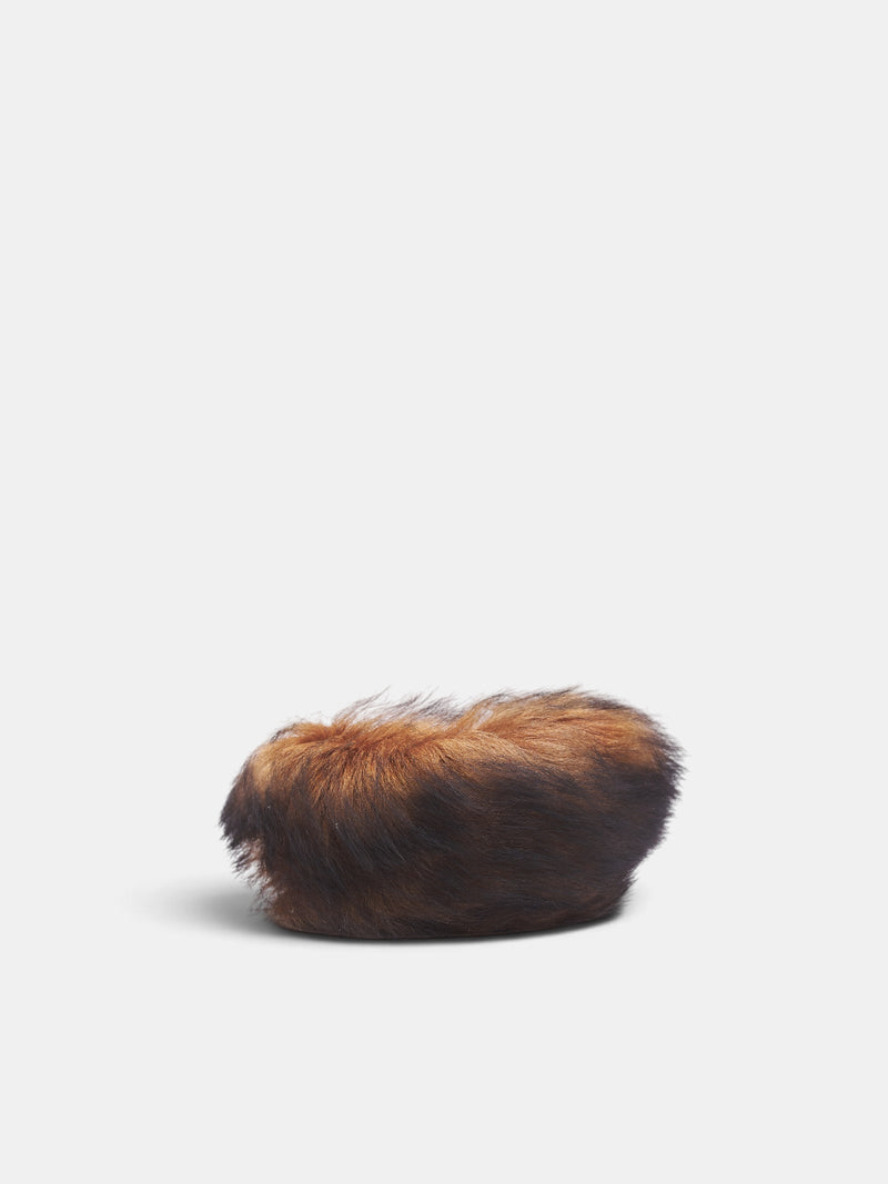 Brown Shearling Cuff Bracelet (AC-UX-JEWE000003-SILVER-BROWN)