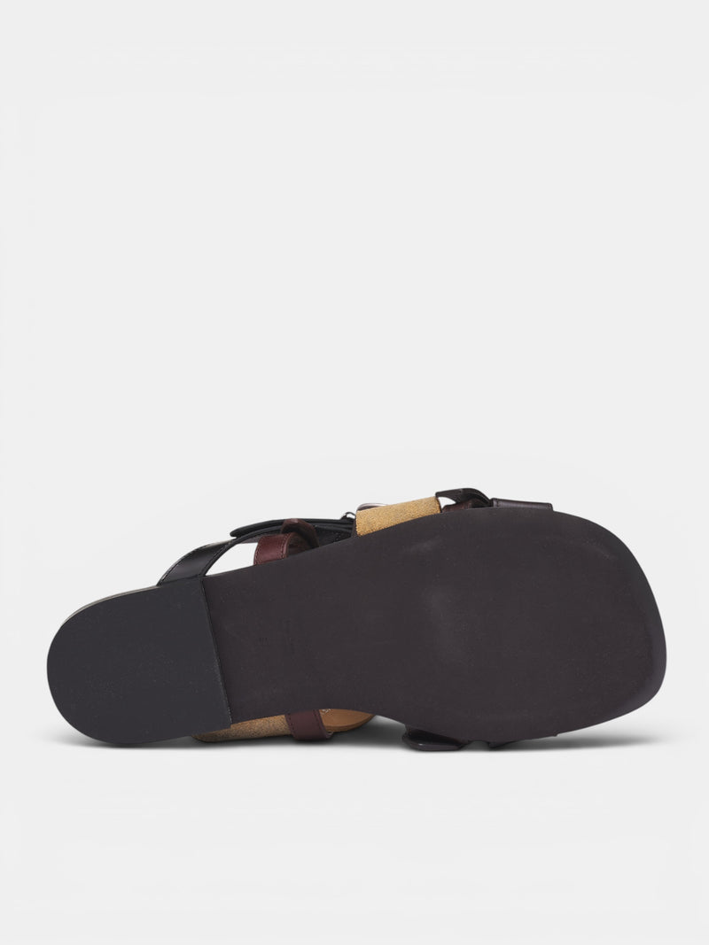 Brown Multi-Strap Leather Sandals (AC-UX-SHOE000005-MULTI-BROWN)