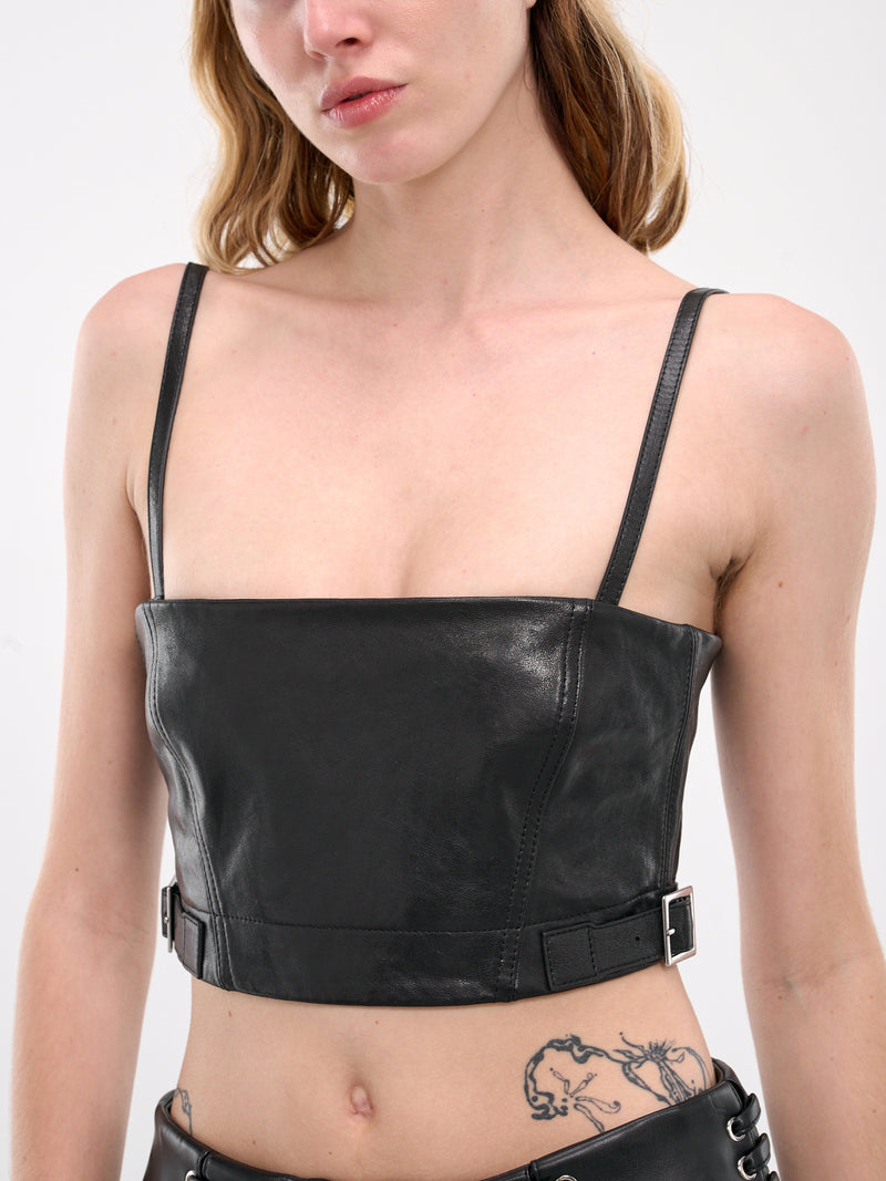 Leather Bustier Top (AC0711-900-BLACK)
