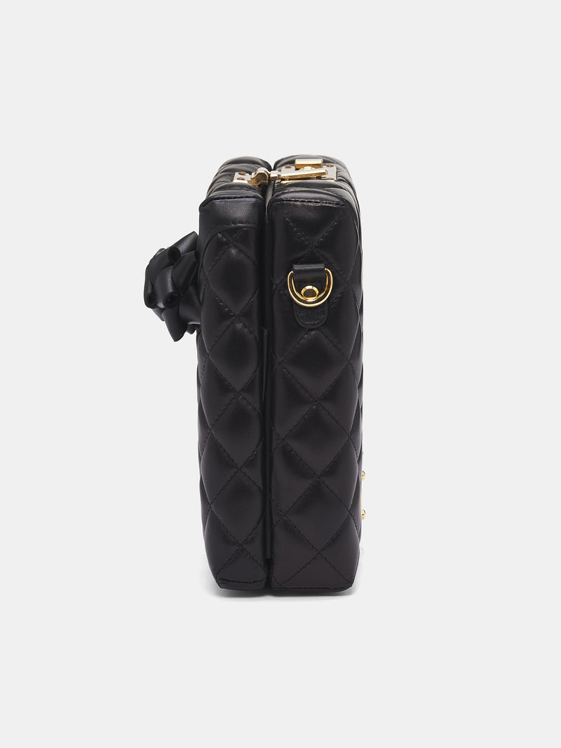 Black Quilted Leather Present Bag (AC16B-LE11-BLACK)