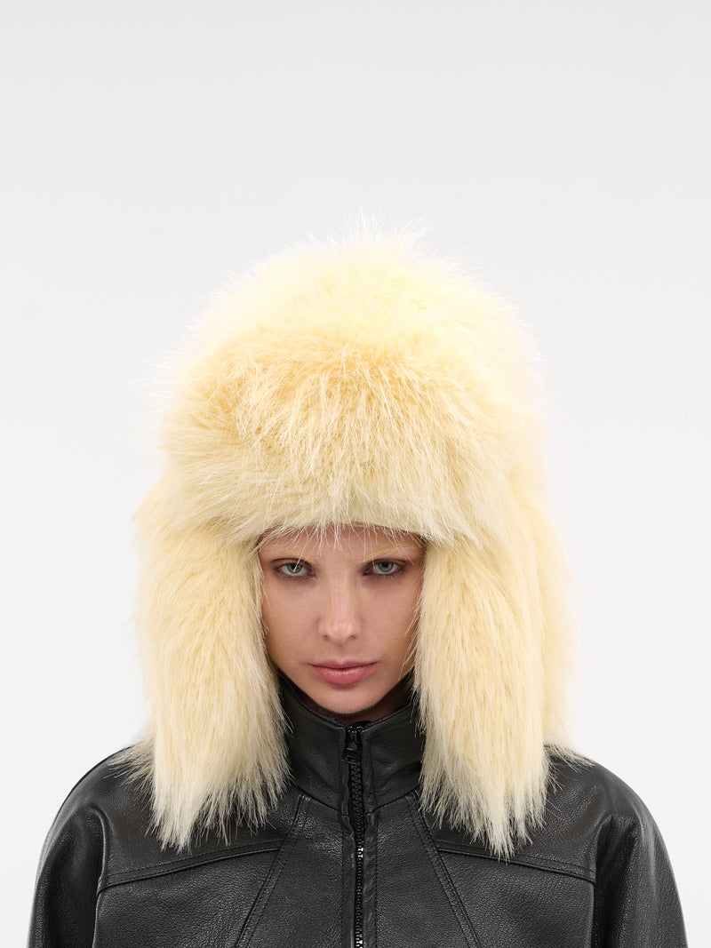 Yellow Shaggy Oversized Trapper Hat (ACU00785AW00698-LIGHT-YELLOW)