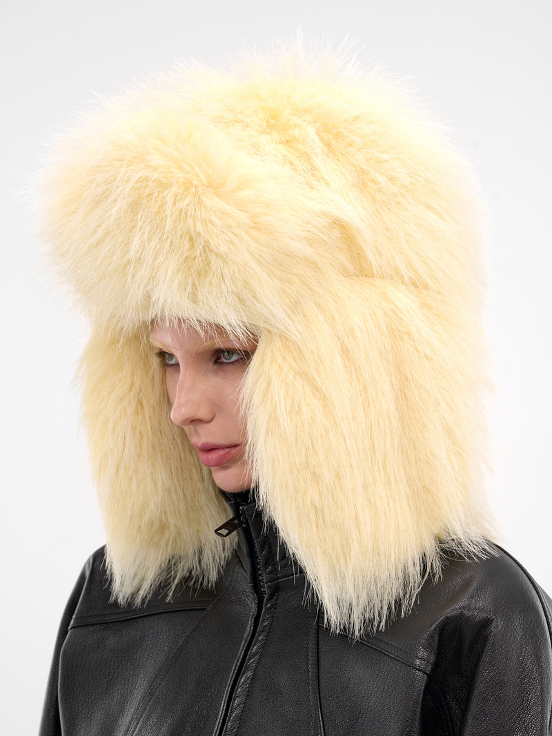 Yellow Shaggy Oversized Trapper Hat (ACU00785AW00698-LIGHT-YELLOW)