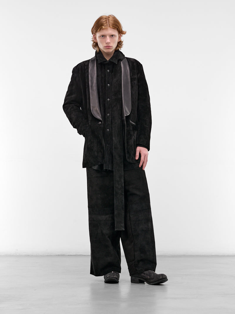 Black Leather Tuxedo Blazer (ADJ2603-DEEP-NIGHT-BLACK)