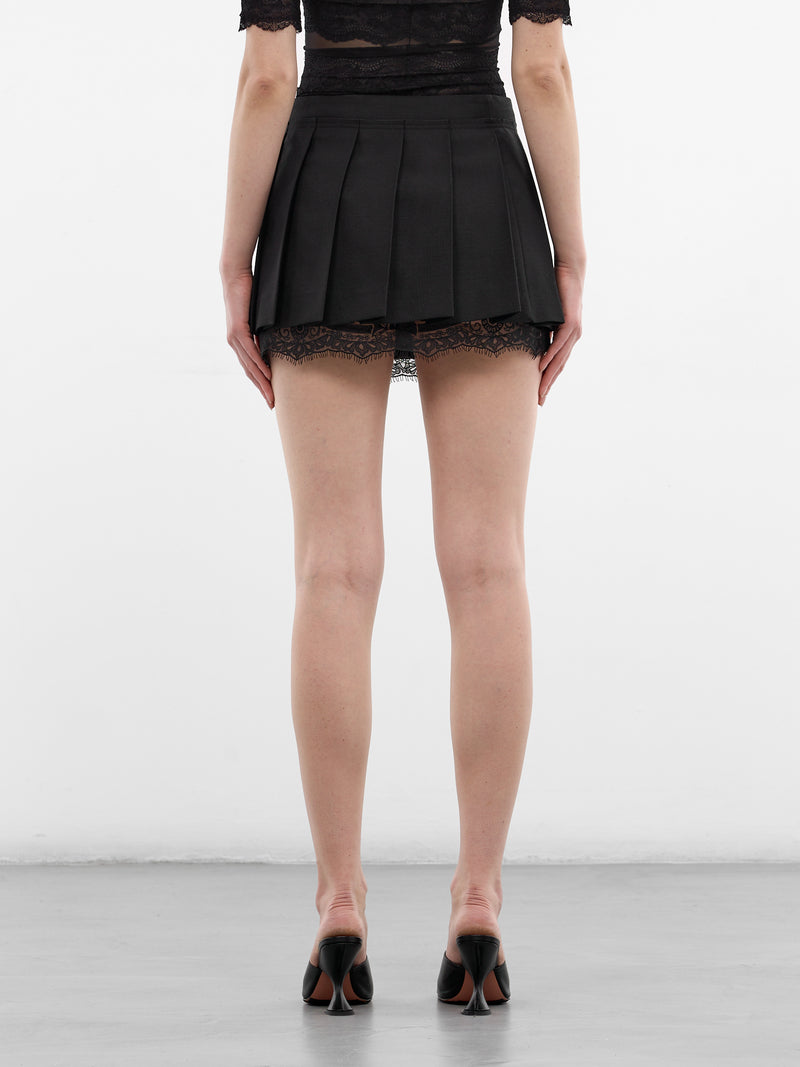 Black Layered Pleat Mini Skirt (AF0569-900032-BLACK)