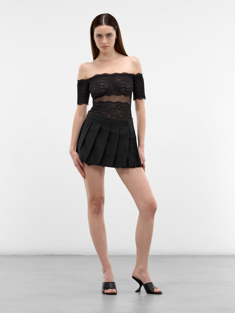 Black Layered Pleat Mini Skirt (AF0569-900032-BLACK)