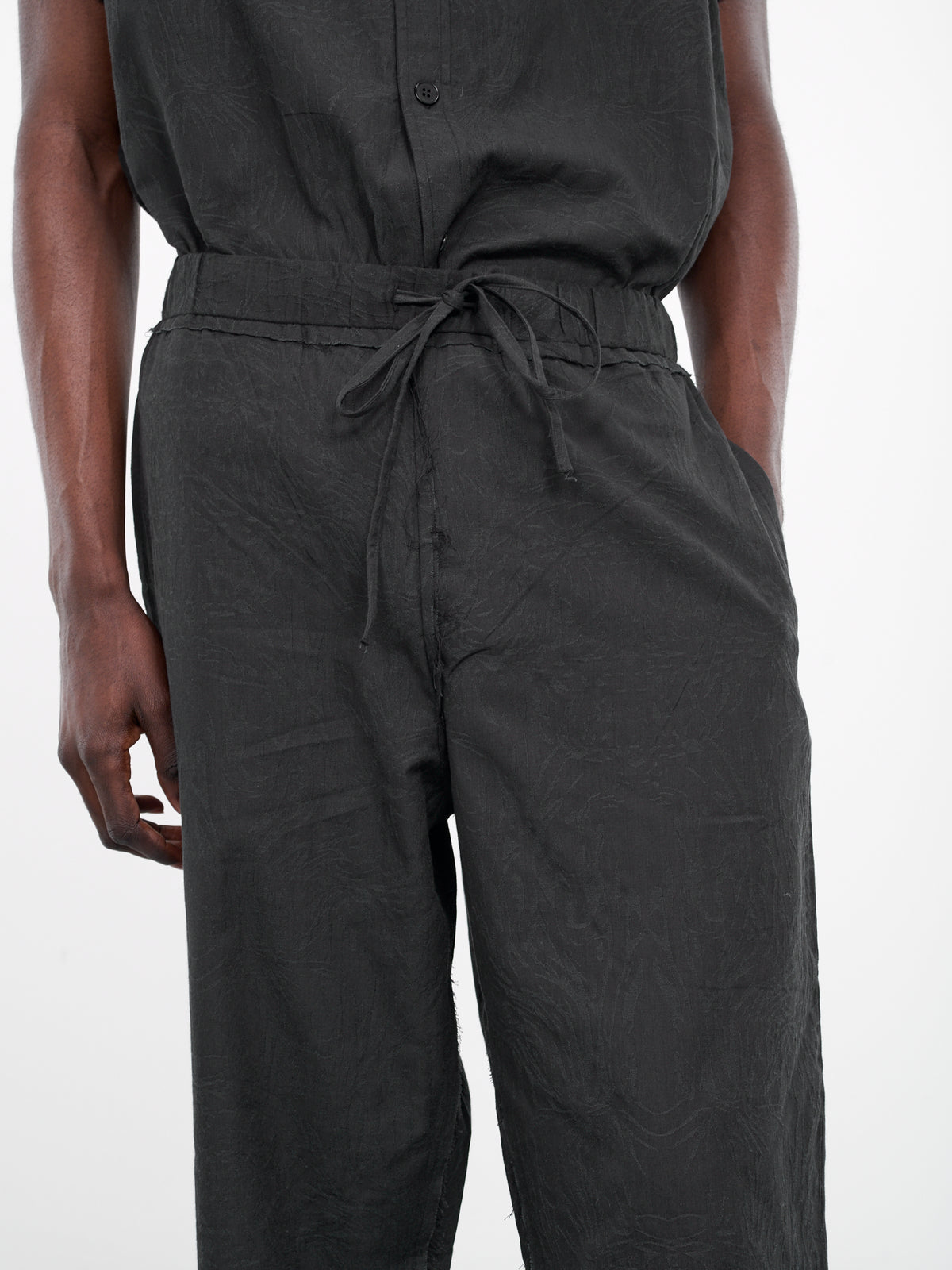Jacquard Cropped Pants (AIR03P009-BLACK)