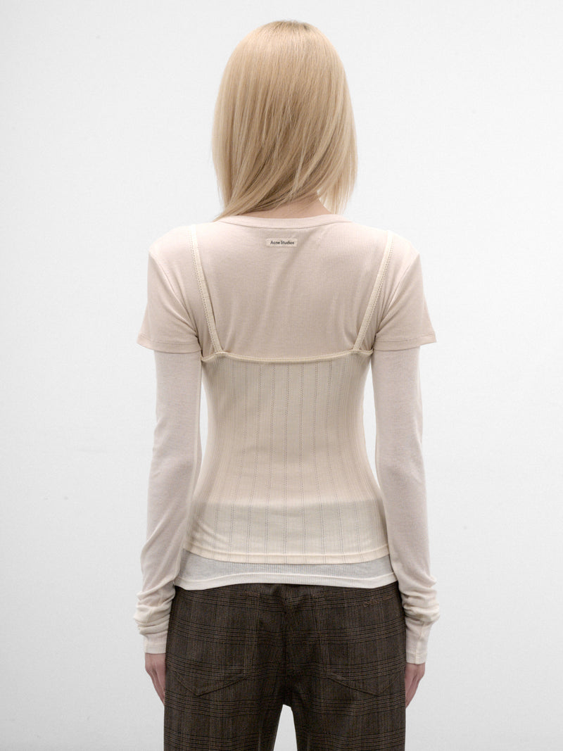 Ivory Layered Long Sleeve Top (AL0556-6D8101-WHITE-OFF-WHITE)