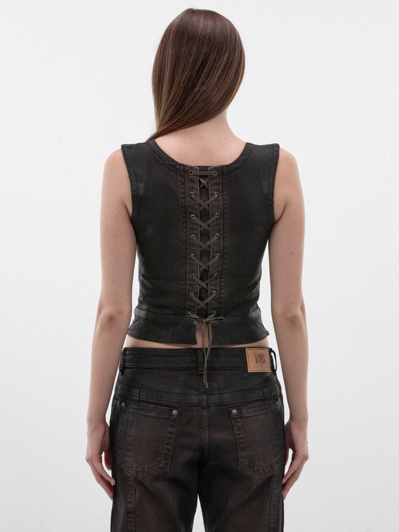 Brown Denim Bustier (ALIBU0BR-BROWN)