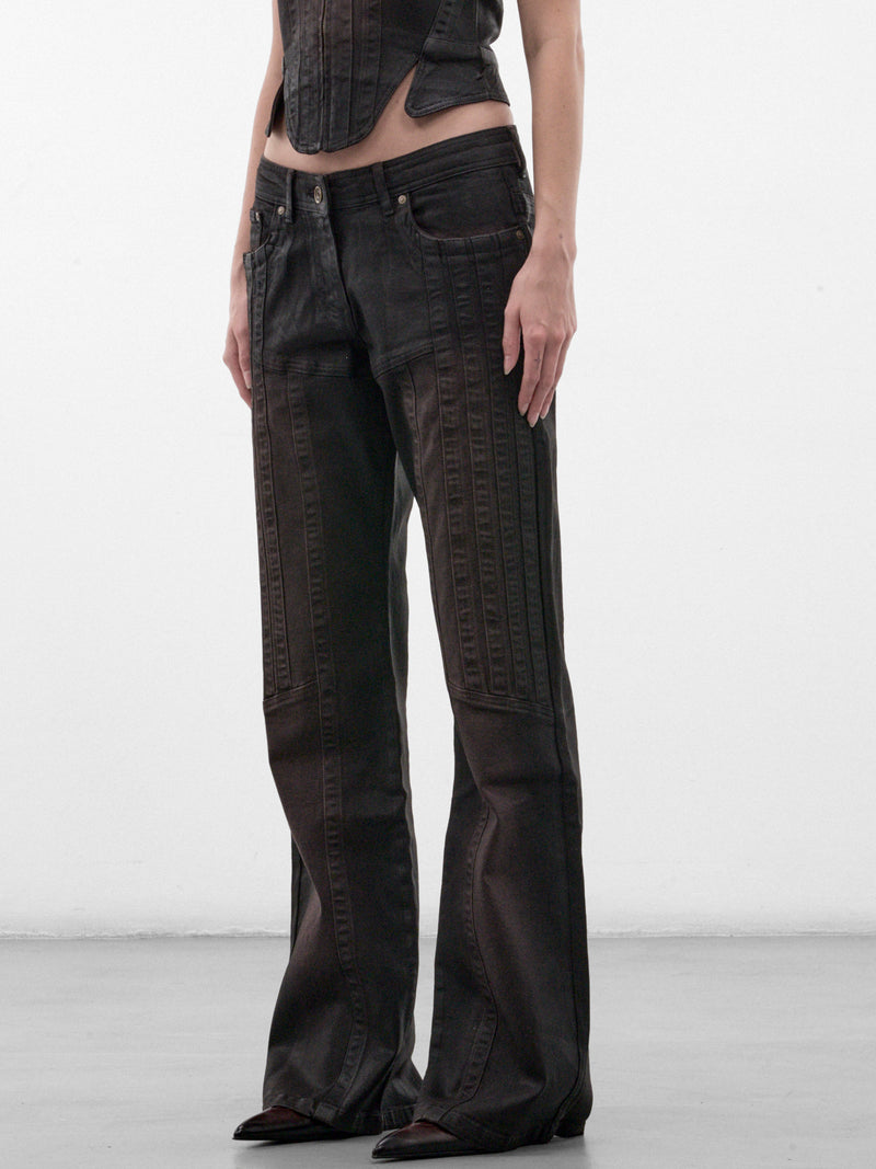 Brown Denim Straight Leg Jeans (ALIJE0BR-BROWN)