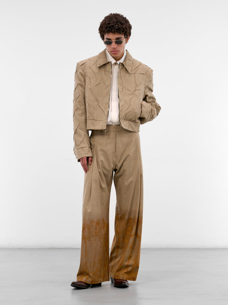 Oxidized Mauro Check Pleated Trousers (OXIDIZED-PANTS-MAURO-YELLOW-PL)