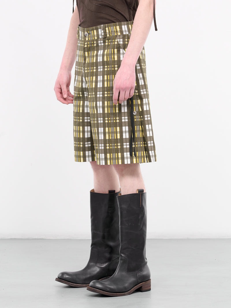 Check A-Line Shorts (ALS-03-H-CHECK-BROWN-YELLOW)