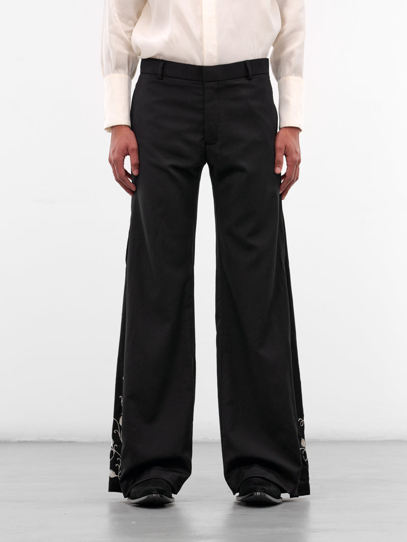 Altura Wool-Cashmere Embroidered Trousers (ALTURA-PANTS-BLACK)