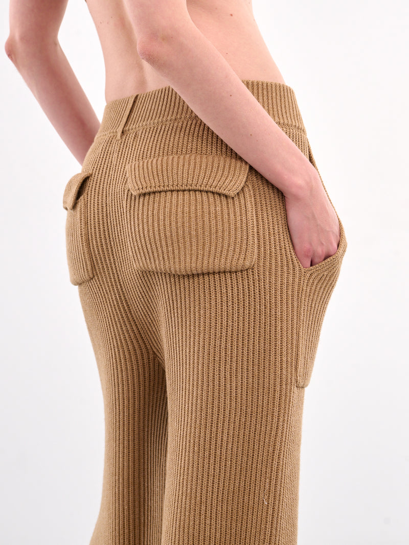 Ribbed Knit Trousers (AMBR2559-DEEP-CAMEL)
