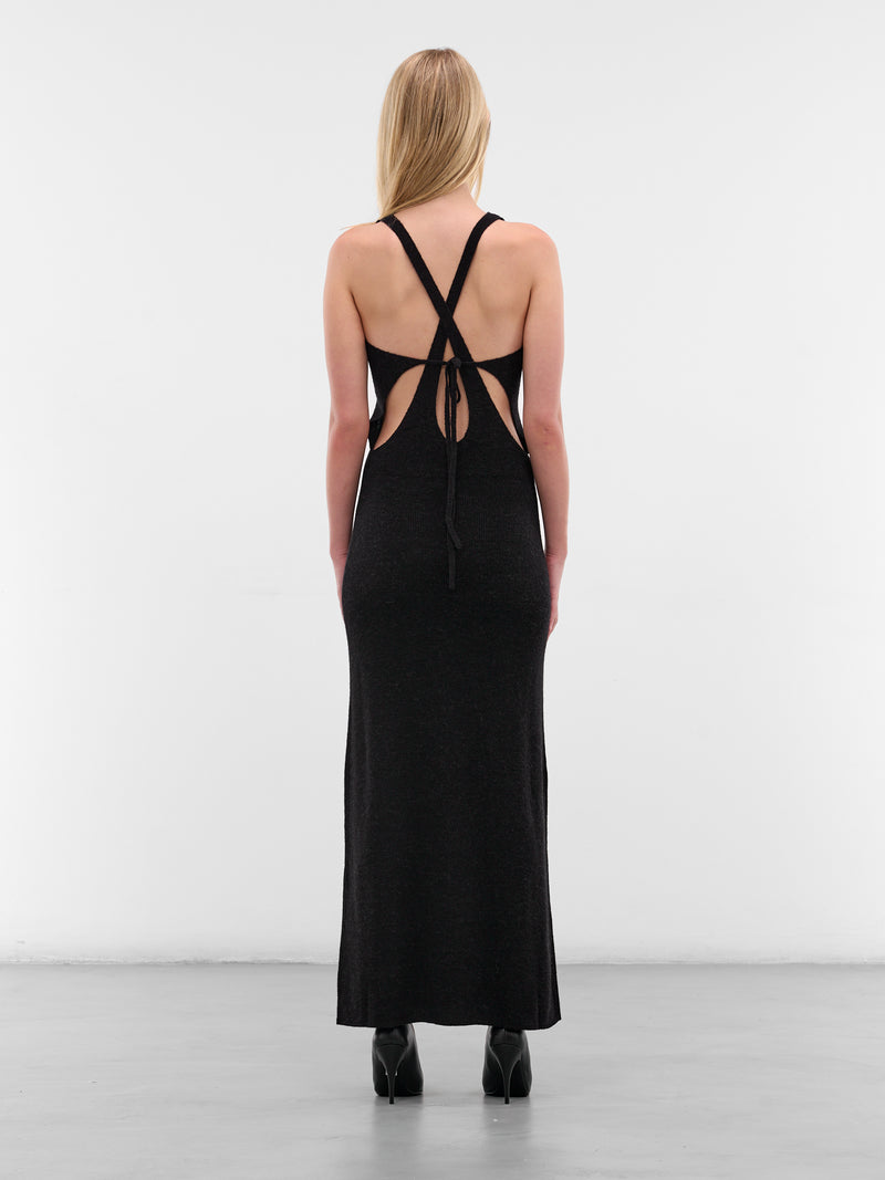 Black Lira Wool Maxi Dress (AMFW2517-BLACK)