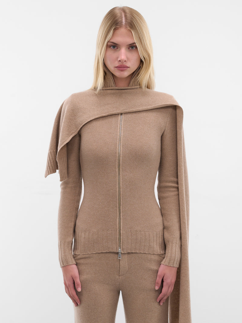 Beige Amar Lambswool Knit Top (AMFW2528-TAN)