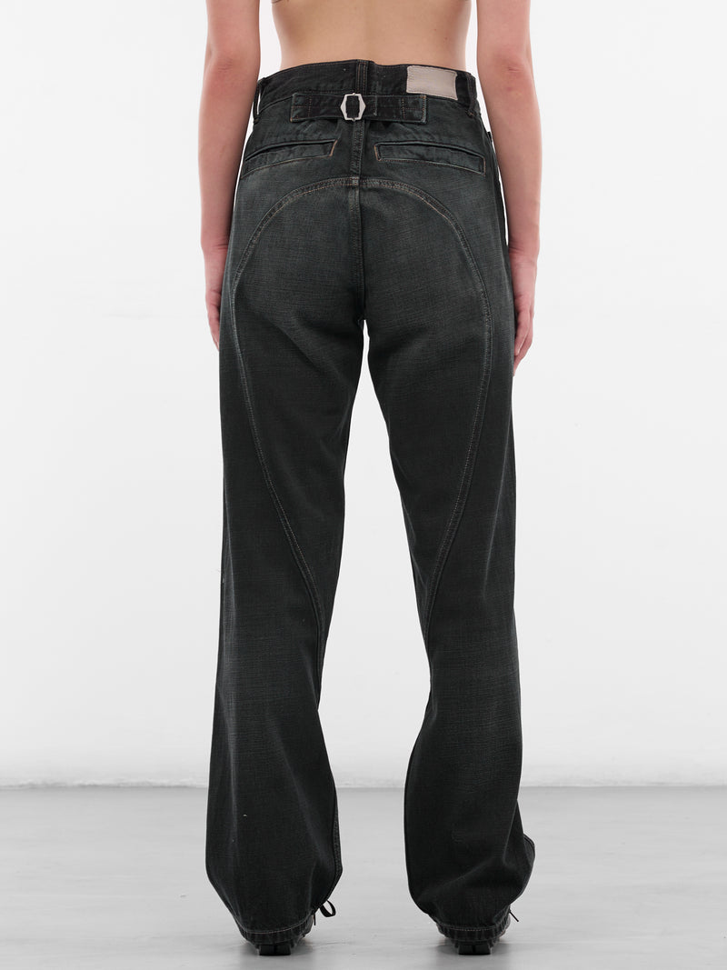 Black Vintage Wash Baggy Jeans (AMFW2561-VINTAGE-BLACK)