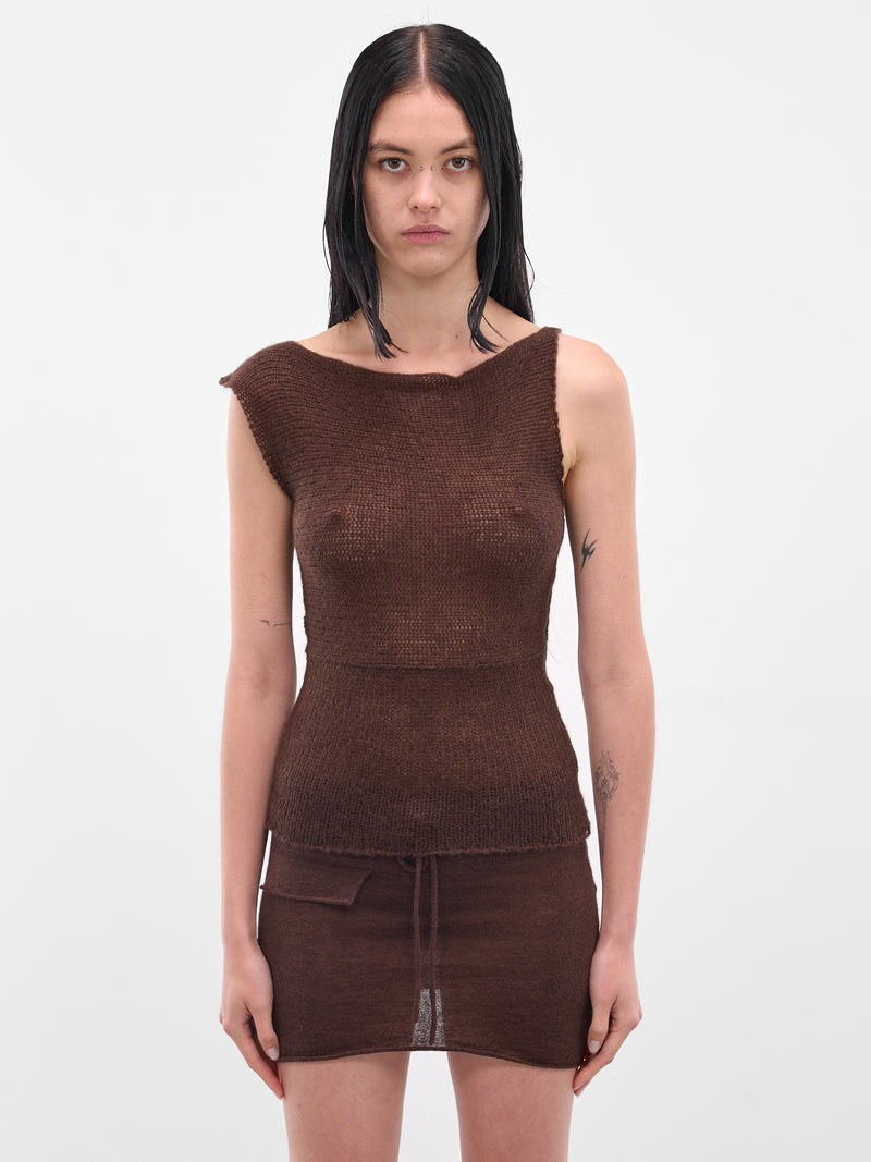 Brown Blaine Sleeveless Knit Top (AMPF2535-BLAINE-COCOA)