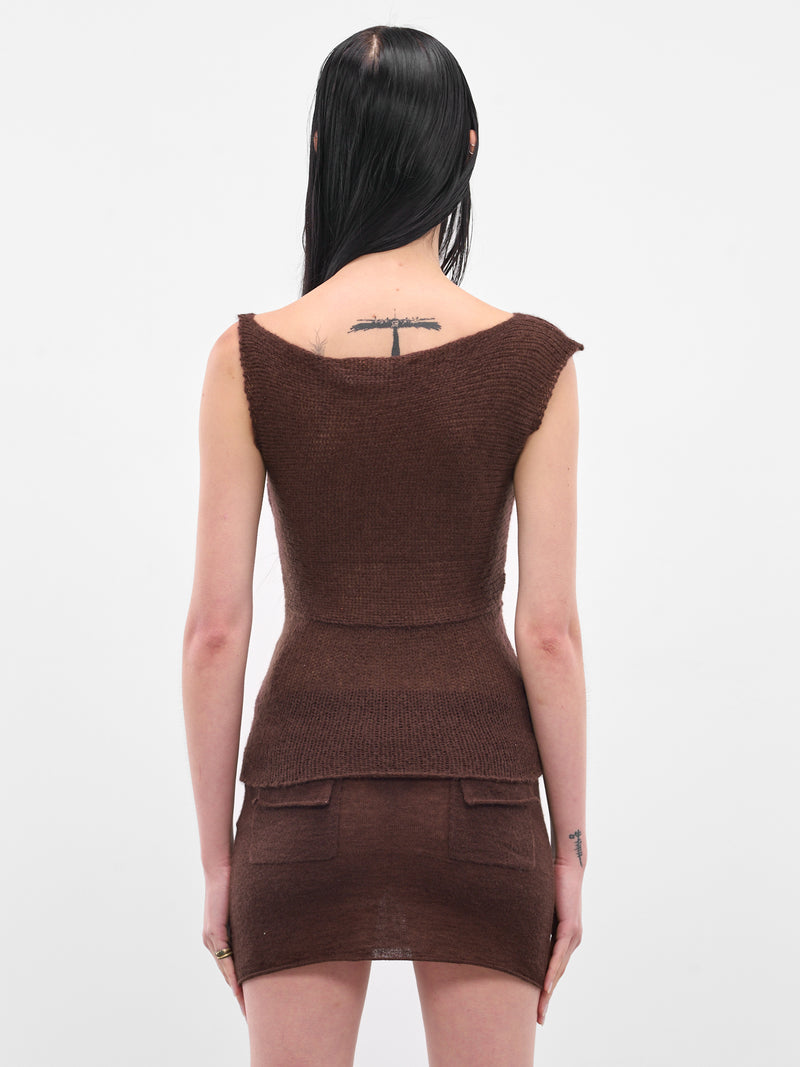 Brown Blaine Sleeveless Knit Top (AMPF2535-BLAINE-COCOA)