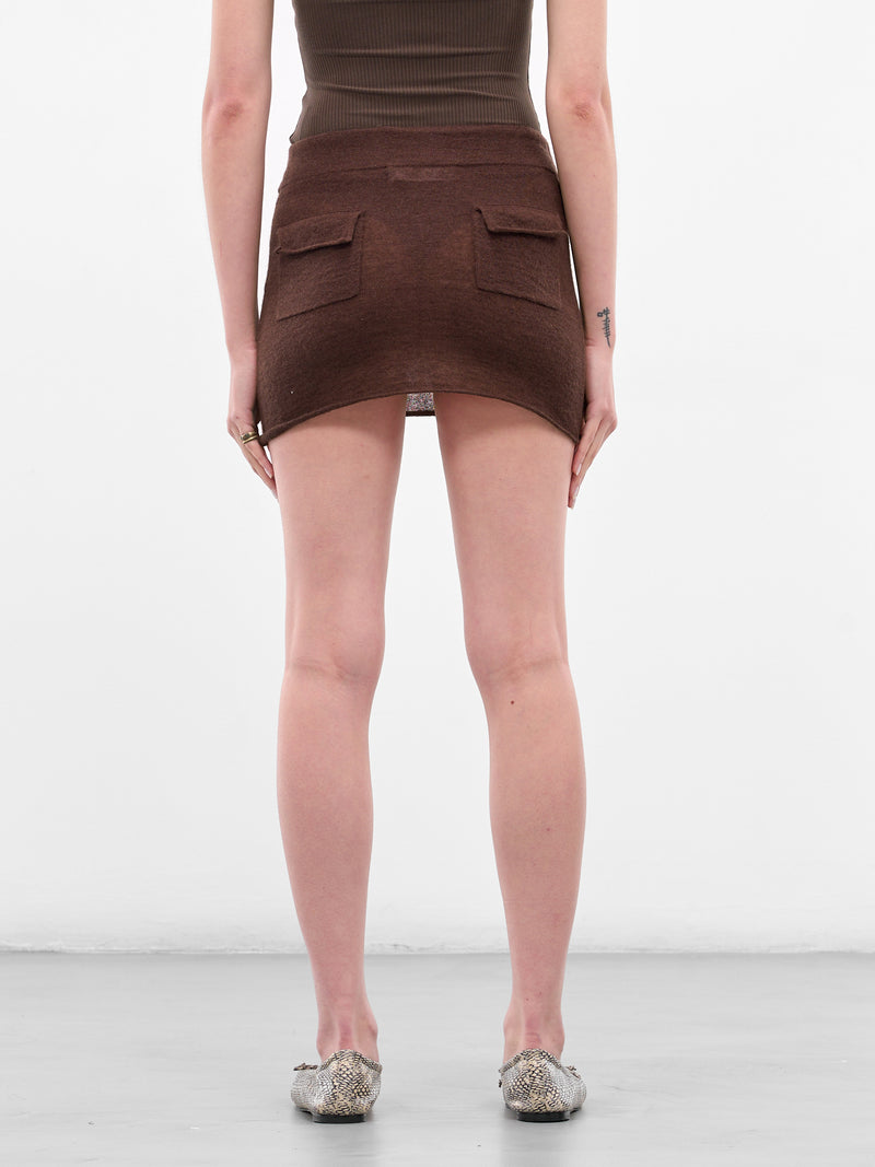 Brown Blaine Knit Mini Skirt (AMPF2536-BLAINE-COCOA)
