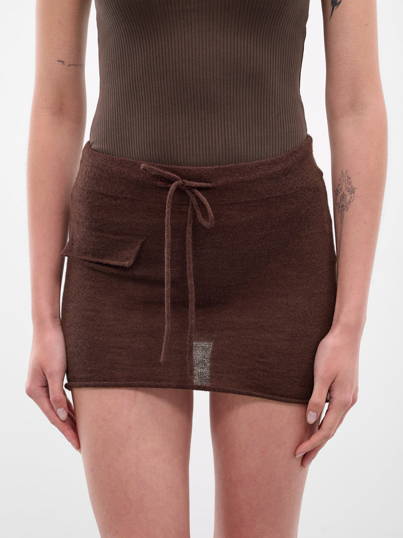 Brown Blaine Knit Mini Skirt (AMPF2536-BLAINE-COCOA)