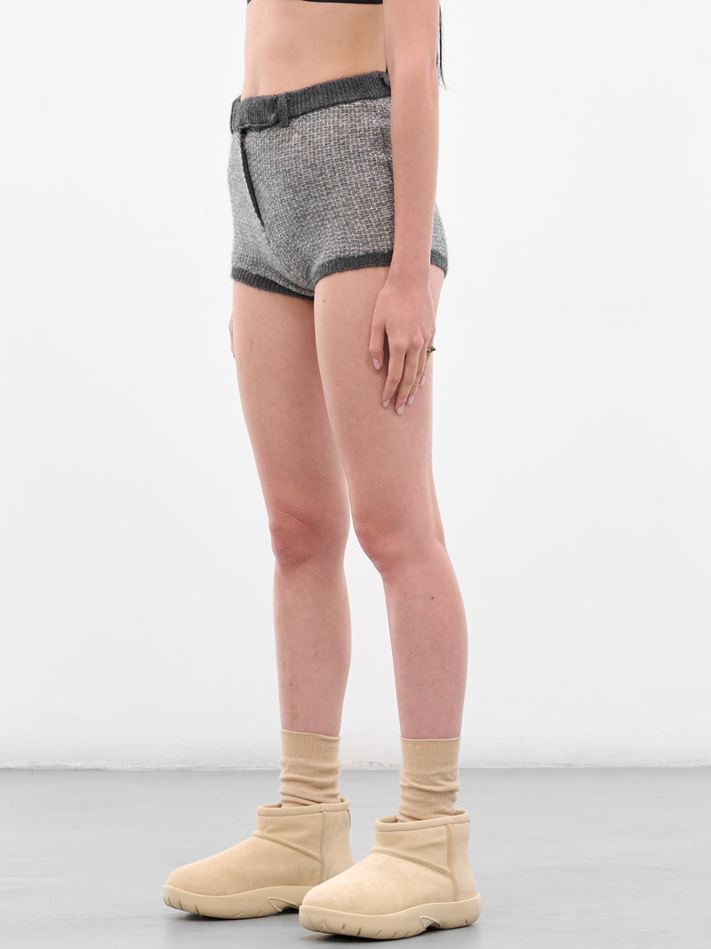 Gray Avel Knit Mini Shorts (AMPF2554-SLATE)