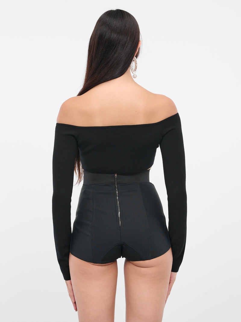 Sweetheart Knit Crop Top (AMPUO15ML0528-U9000-BLACK)