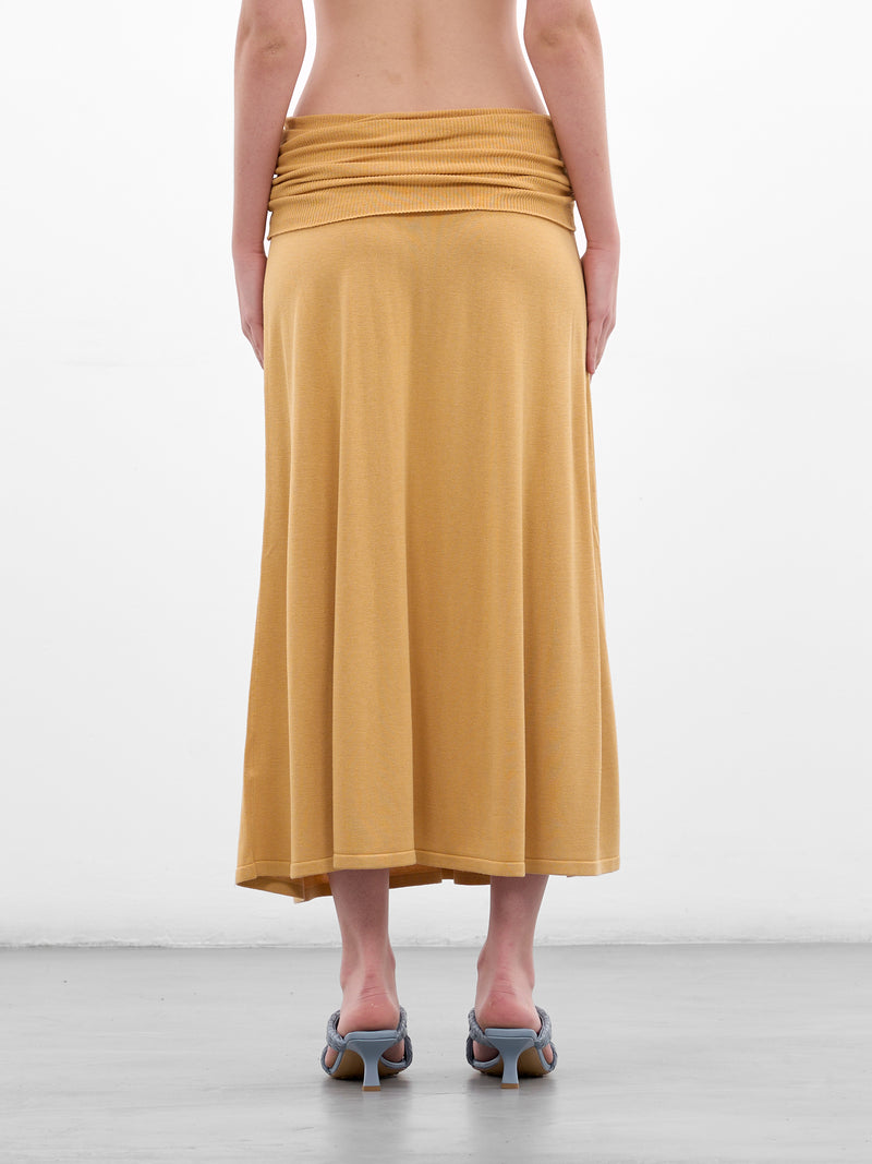 Rylin Saffron Draped Silk Skirt (AMR2641-SAFFRON)