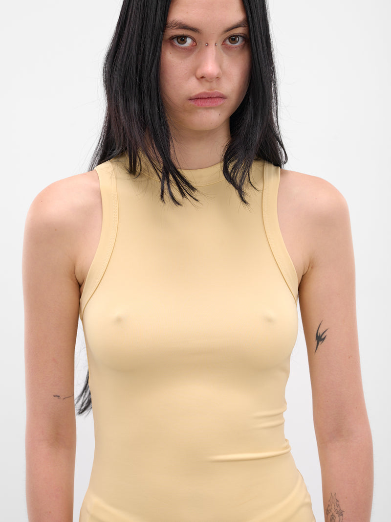 Yellow Jersey High Neck Tank (AMSS25144-BUTTERCREAM)