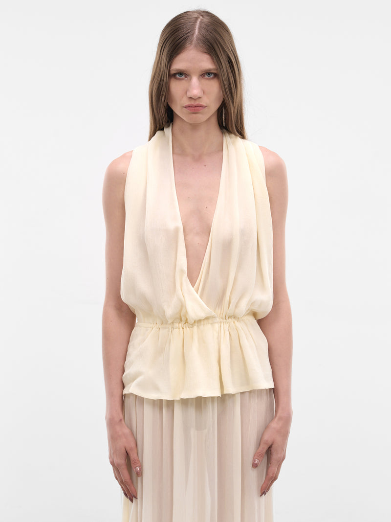 Ivory Palli Draped Top (AMSS2632-PALLI-IVORY)