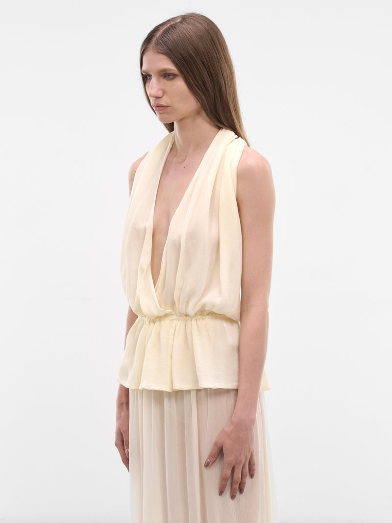 Ivory Palli Draped Top (AMSS2632-PALLI-IVORY)