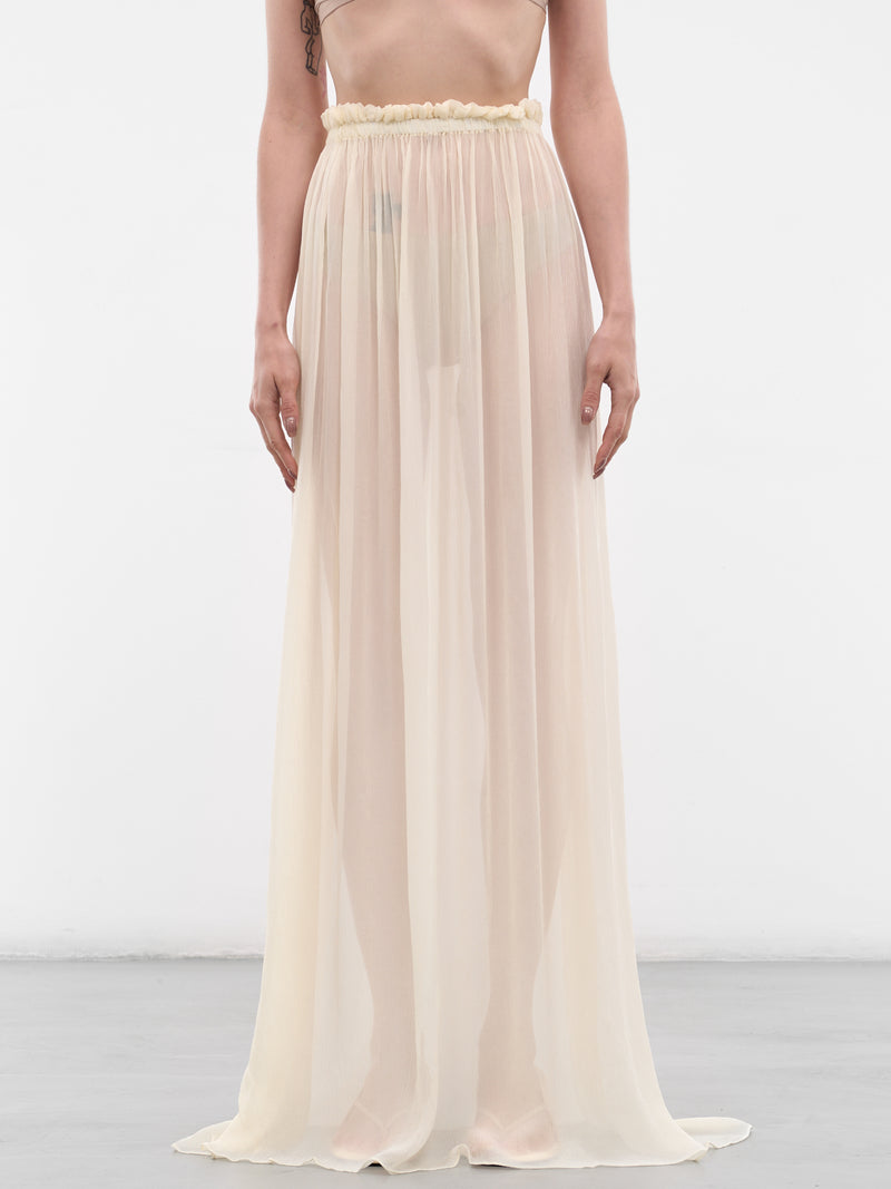 Ivory Palli Sheer Long Skirt AMSS2633-PALLI-IVORY