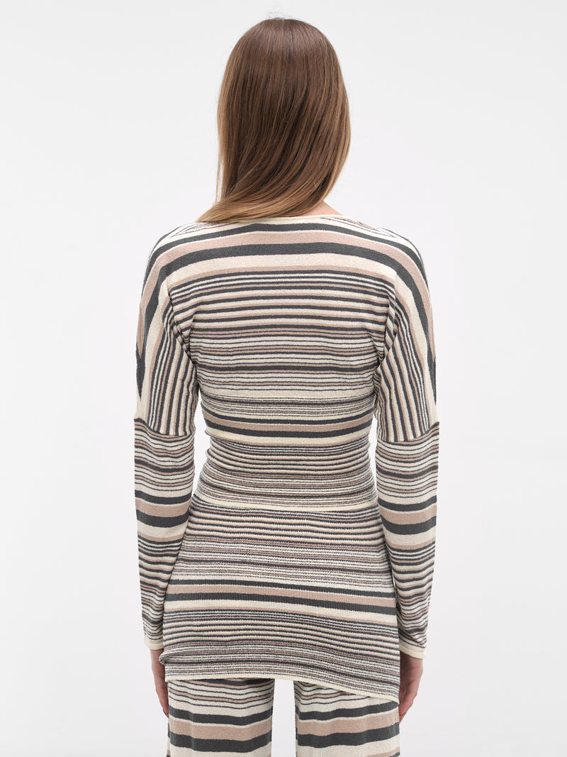 Gray Striped Evani Knit Top (AMSS2668-EVANI-ROSE-GRAY)