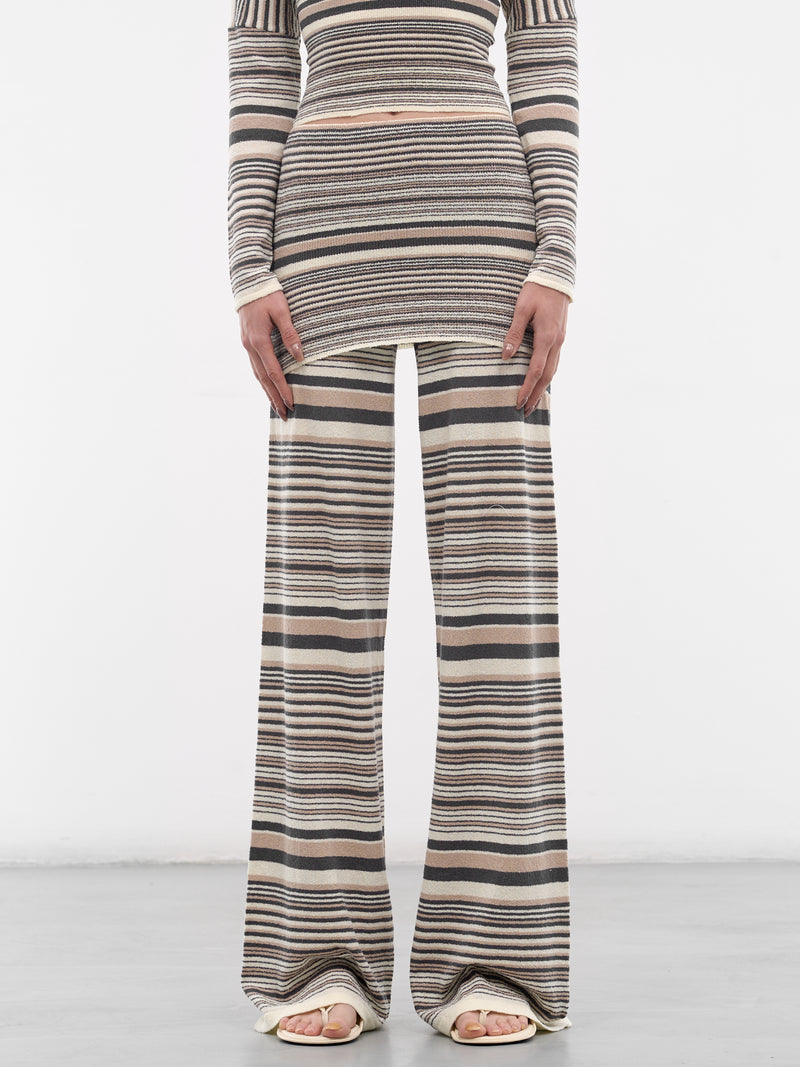 Gray Striped Evani Wide Pants (AMSS2669-EVANI-ROSE-GRAY)