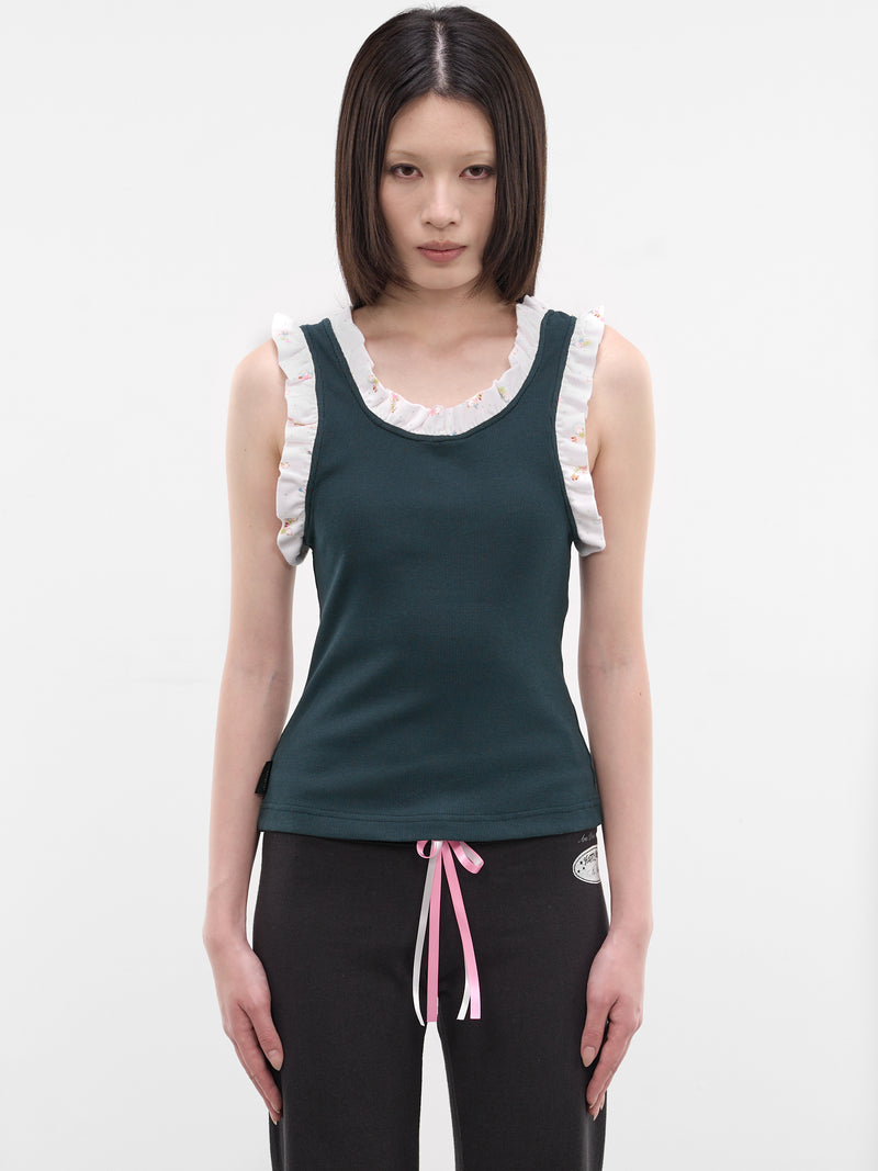 Green Bear Frilled Tank Top (AN001TP26SSDGR-DEEP-GREEN)