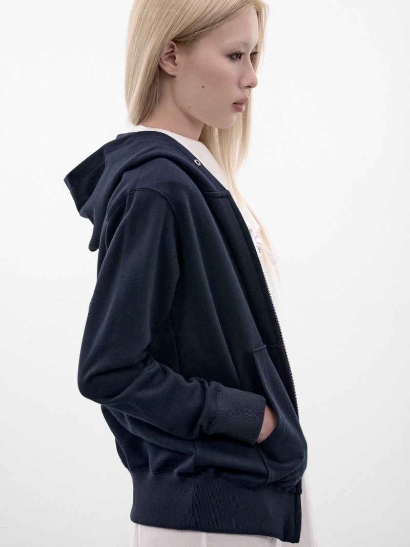 Navy Double Layered Hoodie Dress (AN002DR26AWNWH-NAVY-WHITE)