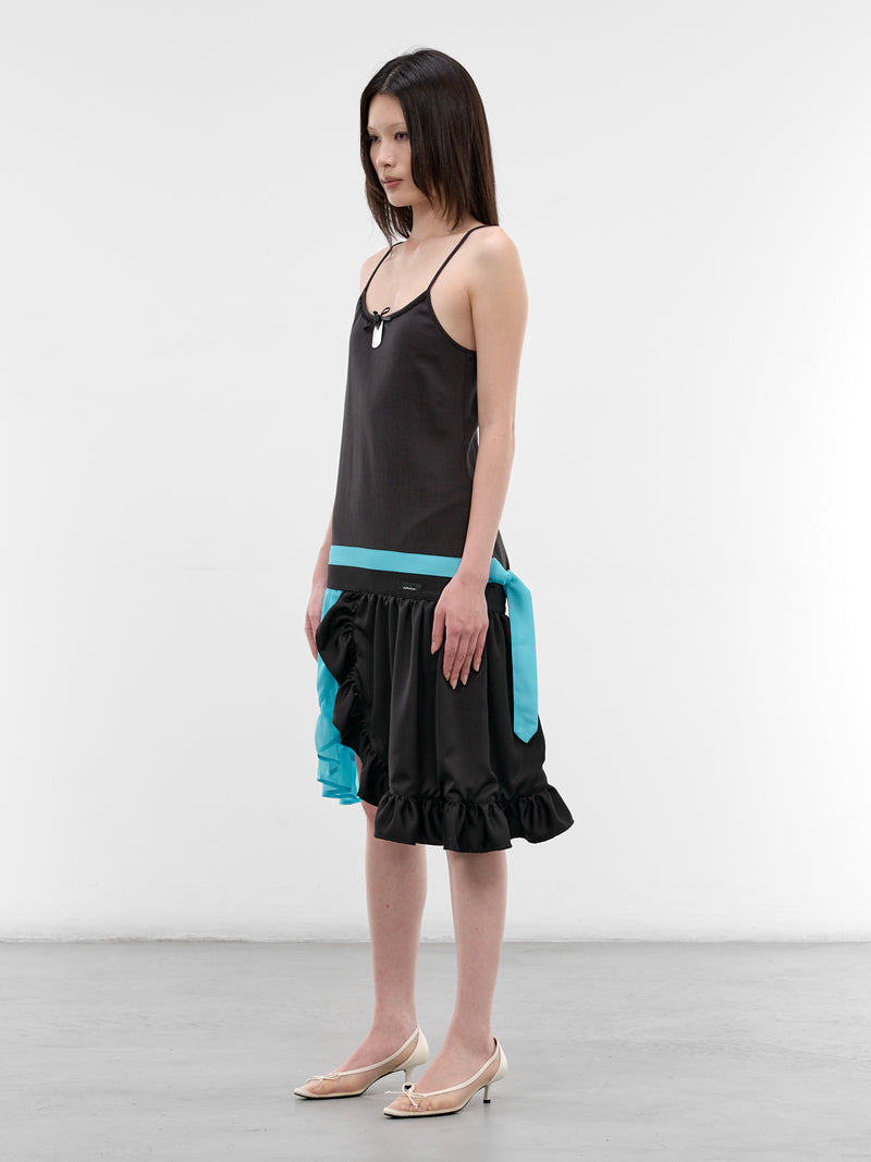 Hybrid Apron Ruffled Mini Dress (AN002DR26SSCHA-CHARCOAL)