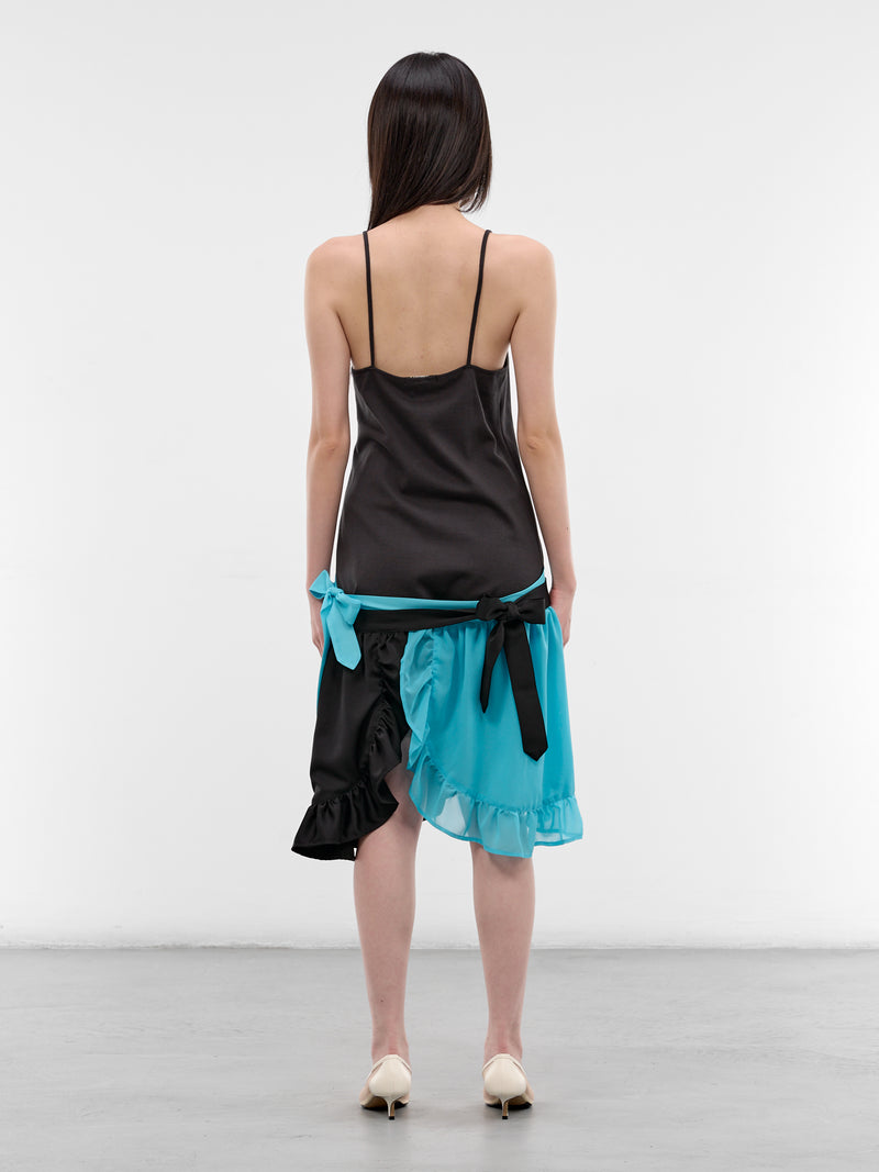 Hybrid Apron Ruffled Mini Dress (AN002DR26SSCHA-CHARCOAL)