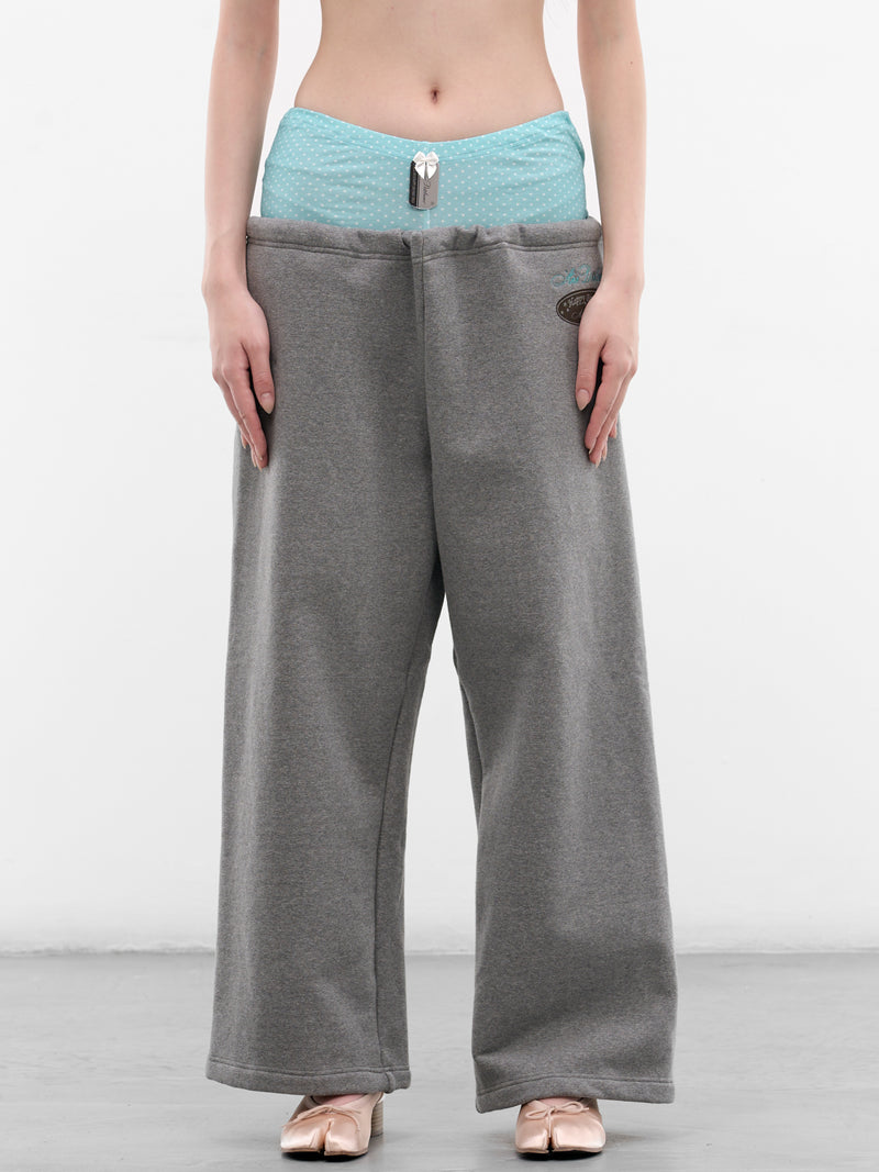 Gray Layered Waistband Birthday Sweatpants (AN002PT26SSWHT-GRAY)
