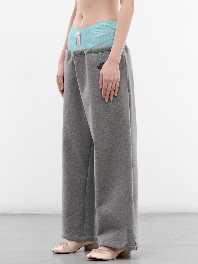 Gray Layered Waistband Birthday Sweatpants (AN002PT26SSWHT-GRAY)
